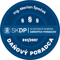 Pečiatka daňového poradcu SKDP č. 851/2007 — Ing. Marian Špaček